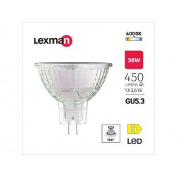 Ampoule led réflecteur GU5.3 100° 450lm 36W blanc neutre