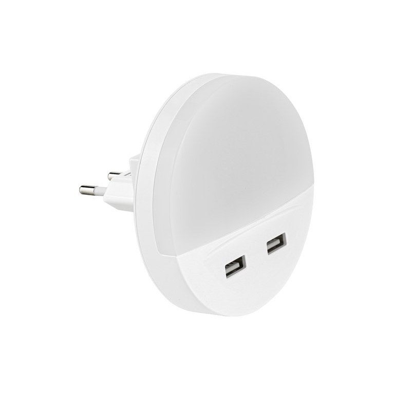 Veilleuse led sur prise avec 2 prises USB Tirpi230 V