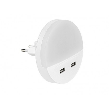 Veilleuse led sur prise avec 2 prises USB Tirpi230 V