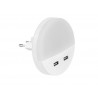 Veilleuse led sur prise avec 2 prises USB Tirpi230 V