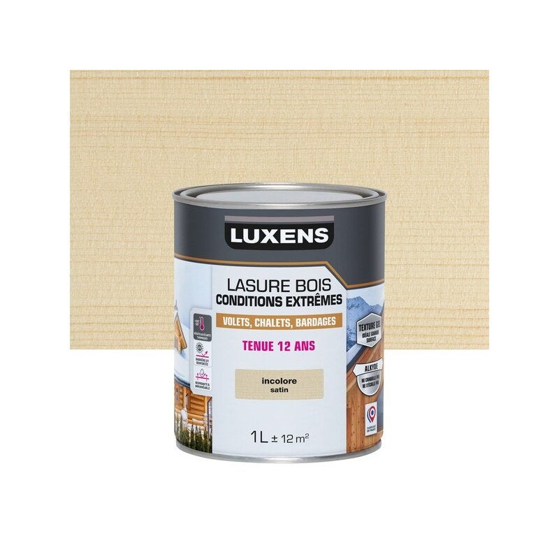 Lasure LUXENS conditions extrêmes 12 ans incolore brillant 1 Litre -  - meilleure qualité