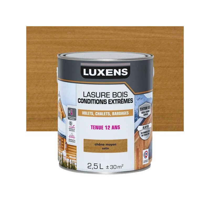 Lasure LUXENS conditions extrêmes 12 ans chêne moyen brillant 2