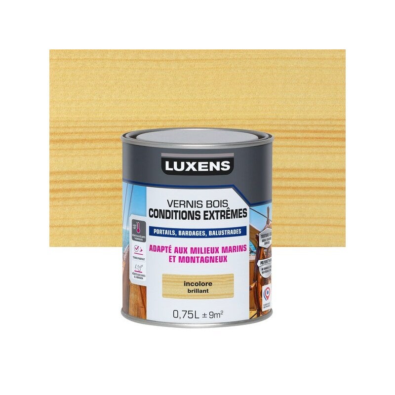 Vernis pour bois extérieur LUXENS conditions extràÂªmes incolore brillant 0.75 Litre -  - meilleure qualité