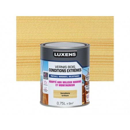 Vernis pour bois extérieur LUXENS conditions extràÂªmes incolore brillant 0.75 Litre -  - meilleure qualité