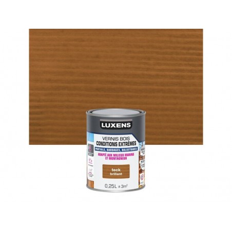 Vernis pour bois extérieur LUXENS conditions extremes teck brillant 0.25 Litre -  - meilleure qualité