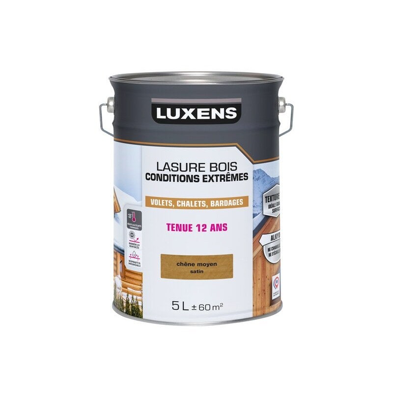 Lasure LUXENS conditions extrêmes 12 ans chêne moyen brillant 5 Litres -  - meilleure qualité