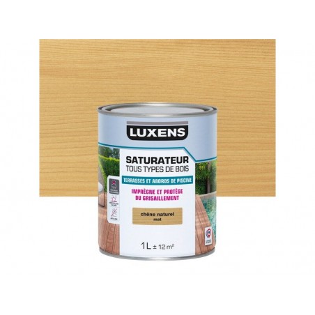 Saturateur pour bois extérieur LUXENS chêne naturel mat 1 l -  - meilleure qualité