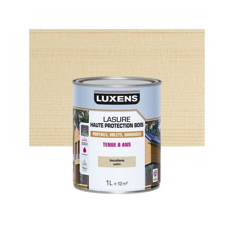 Lasure LUXENS 8 ans incolore satiné 1 Litre -  - meilleure qualité