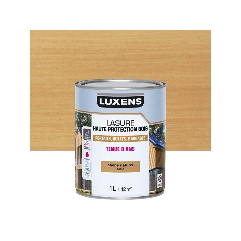 Lasure LUXENS 8 ans chêne naturel satiné 1 Litre -  - meilleure qualité