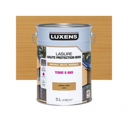 Lasure LUXENS 8 ans chêne clair satiné 5 Litres -  - meilleure qualité
