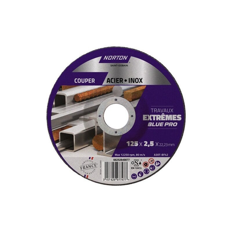 Disque acier-inox NORTON extreme 125x25