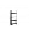 Etagère plastique SPACEO 5 tablettes noir l.75 x H.176 x p.32 cm