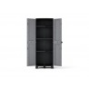 Armoire haute multi-usage en polypropylène 3 étagères  gris et noir l.65 x H.180 x p.39 cm -  - meilleure qualité