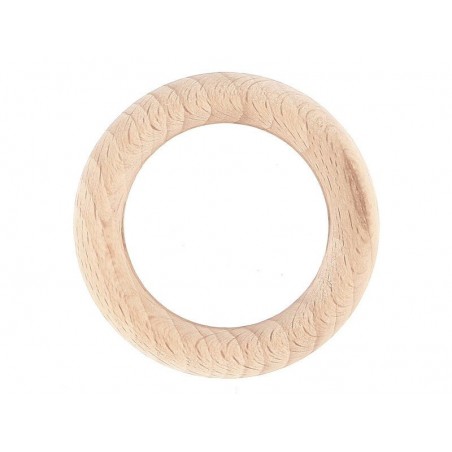 Lot de 10 anneaux bois Alma pour tringle D28 mm bois naturel mat brut