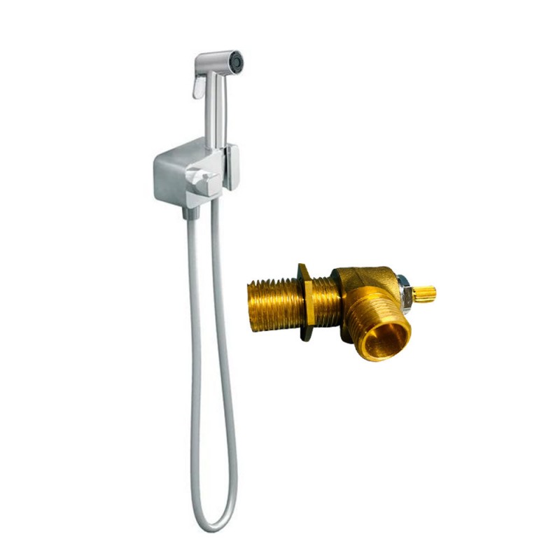 Douchette avec vanne darrêt en céramique chromé