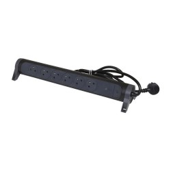 Rallonge multiprise 6 prises 2P+T longueur 15m - noir et gris foncé