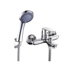 Mélangeur de bain zinc ceramic tuyau 1.5m flexible en plastique