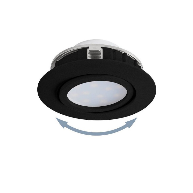 Spot encastré Pineda noir 55W3000K D.84mm