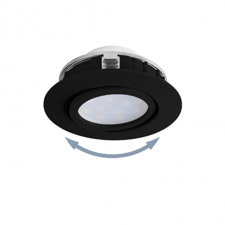 Spot encastré Pineda noir 55W3000K D.84mm