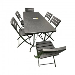 Table avec 6 chaises noir | Sanifer
