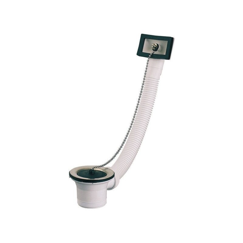 Bonde évier avec trop plein D.50mm bouchon noir cuvette D.70mm Valentin