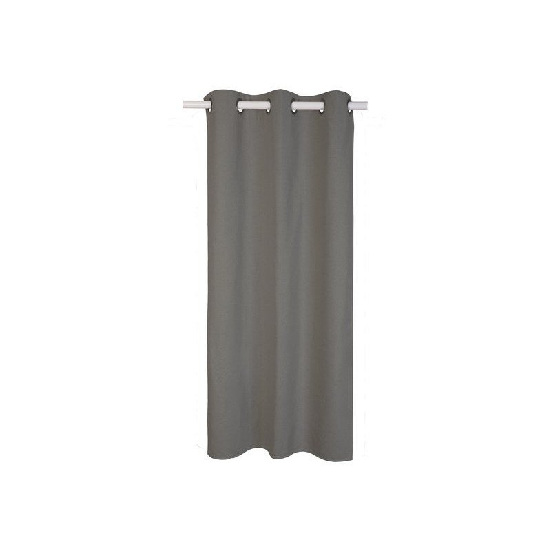 Rideau occultant aspect lin Aleyna gris anthracite l.140 x H.280 cm -  - meilleure qualité
