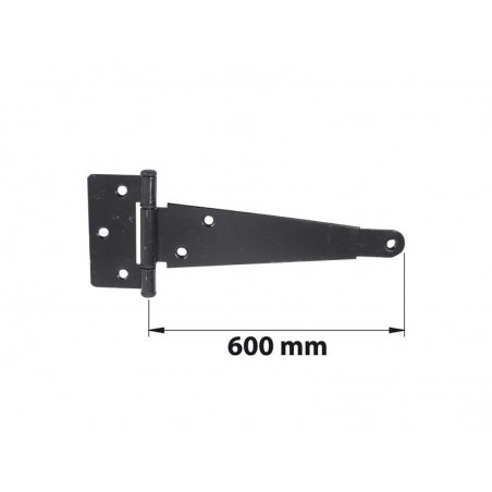 Penture anglaise Axe Comp L600 Noir Acier Mat H.7 X L.640 X P.95 Mm