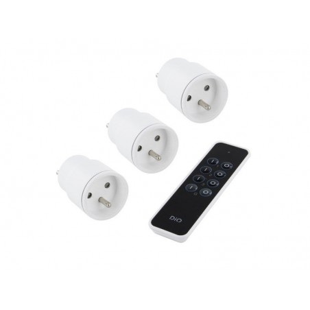 Lot de 3 Prises Télécommandables Connectées Intérieure Di-O 2300 W