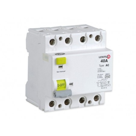 Interrupteur différentiel Triphasé Lexman 30 Ma 40 A Ac