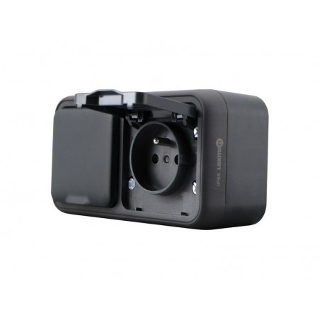 Double prise avec terre étanche Trail LEXMAN anthracite