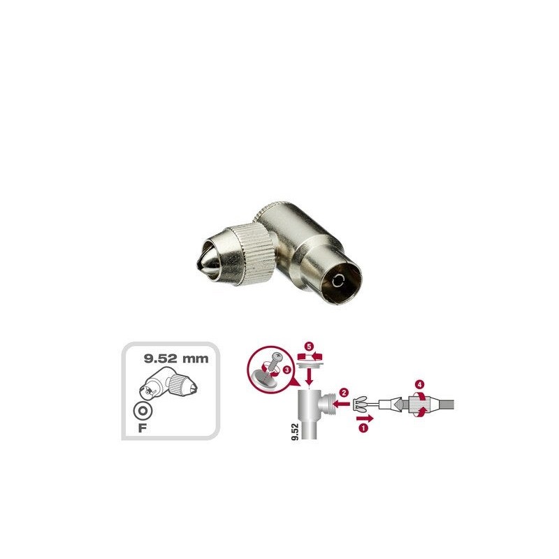 Fiche coudée blindée 952mm femelle LEXMAN