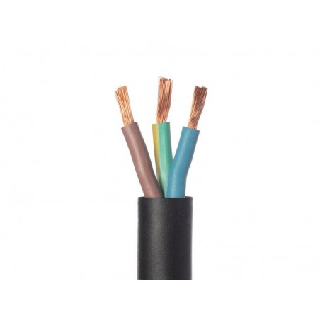 Cable electrique 3G 2.5mm² h07rn-f L.5m noir