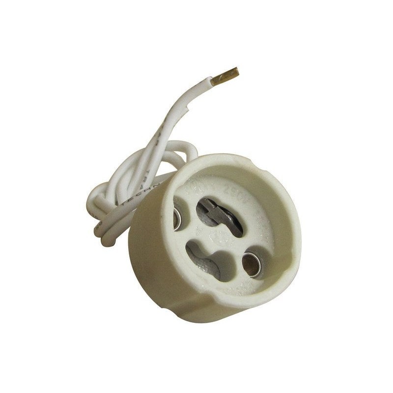 Douille Gu10 - Gz10 en plastique TIBELEC blanc 100 W