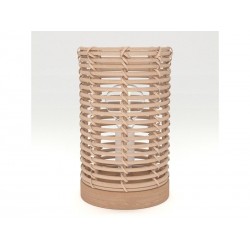 Lampe E14 nature rotin bois baladeuse INSPIRE POPPY H. 20cm