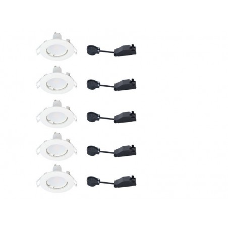 Lot de 5 spots encastrables led gu10 2700K rond blanc