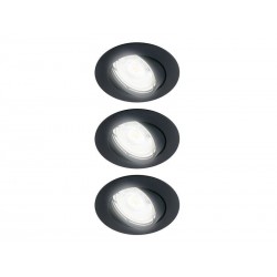 Lot de 3 spots à encastrer orientable INSPIRE Clane 4000K blanc neutre rond noir