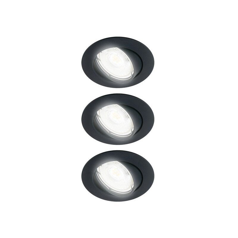 Lot de 3 spots à encastrer orientable INSPIRE Clane 4000K blanc neutre rond noir