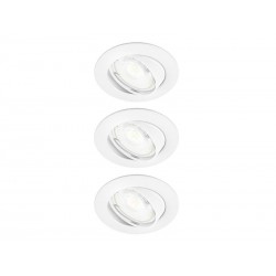 Kit de 3 spots à encastrer orientables led CLANE gu10 4000k rond blanc
