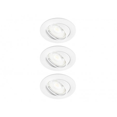 Kit de 3 spots à encastrer orientables led CLANE gu10 4000k rond blanc