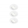 Kit de 3 spots à encastrer orientables led CLANE gu10 4000k rond blanc