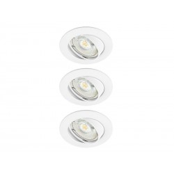 Lot de 3 spots à encastrer orientable INSPIRE Clane 2700K blanc chaud rond blanc