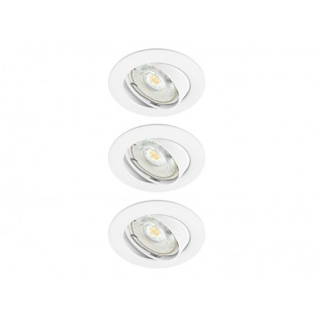 Lot de 3 spots à encastrer orientable INSPIRE Clane 2700K blanc chaud rond blanc