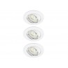 Lot de 3 spots à encastrer orientable INSPIRE Clane 2700K blanc chaud rond blanc