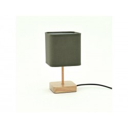 Lampe e14 nature bois vert INSPIRE Akora H.23cm