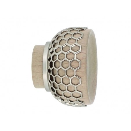 Embout pour barre à  rideau Coupelle Diam.28 mm bois beige Archi design