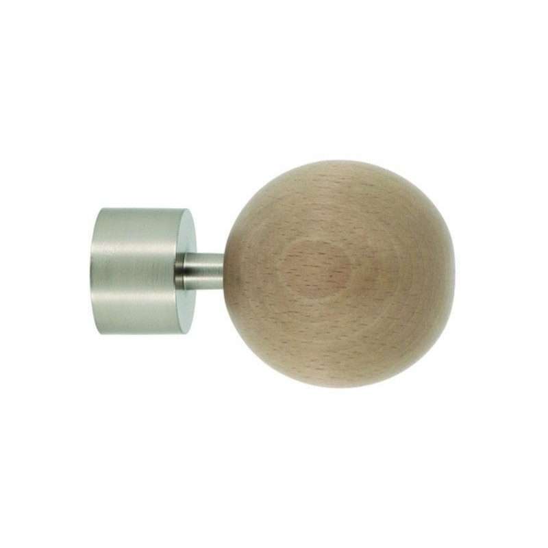 Embout pour barre à  rideau SPHERE Diam.28 mm bois chene clair Archi design