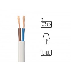 Câble électrique h03vvf LEXMAN 2 x 0.75 mm² blanc 15 m