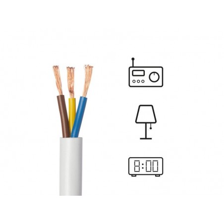 Câble ho3vvf 3g0.75blanc10 métres