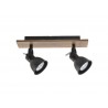 Rampe 2 Spots Métal Noir Et Chêne Clair Seynave Factory