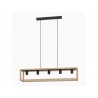 Suspension ELGORT 5 x E27 L. 100 métal noir-bois INSPIRE